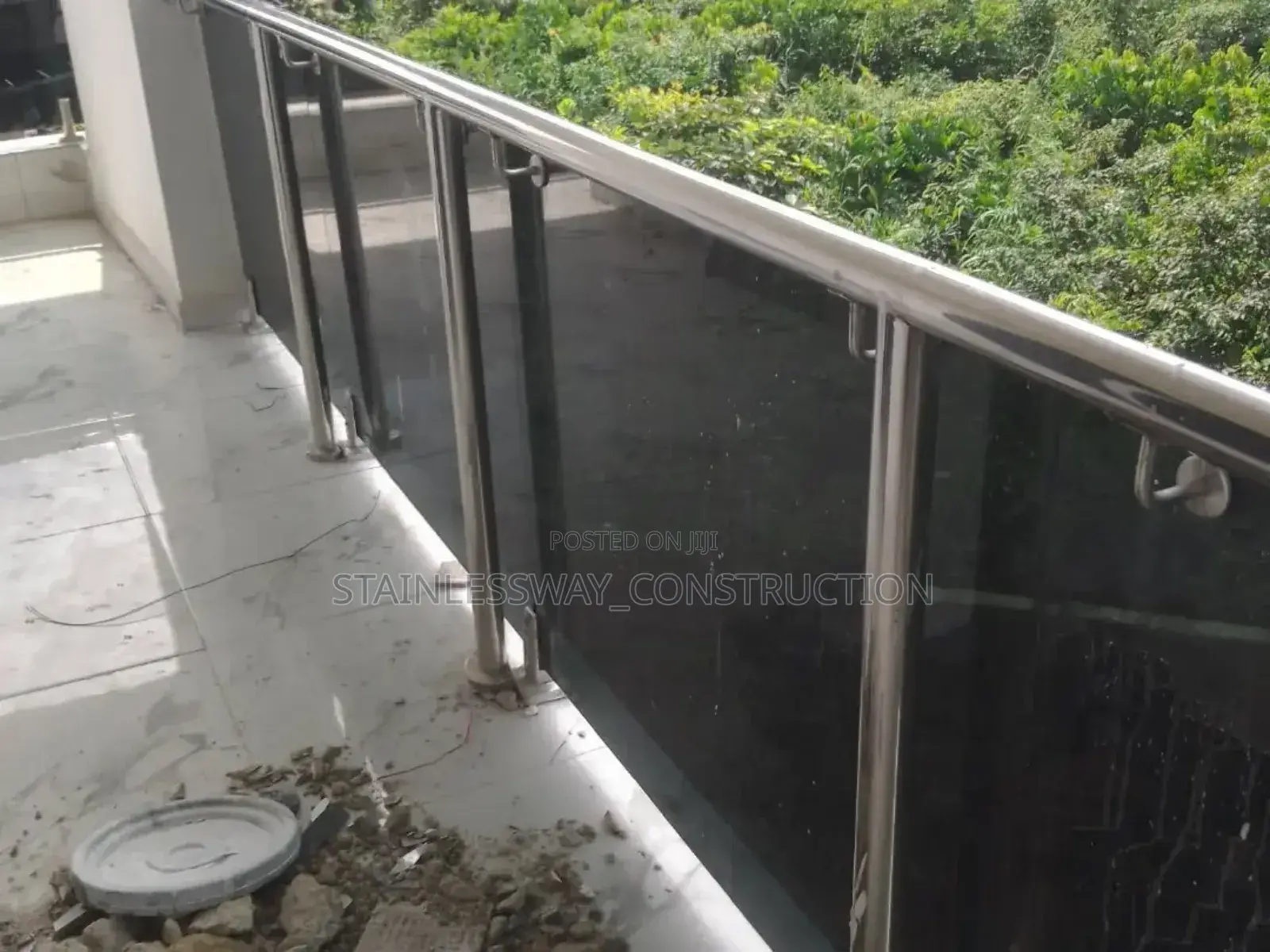Dark Glass Balcony Handrails