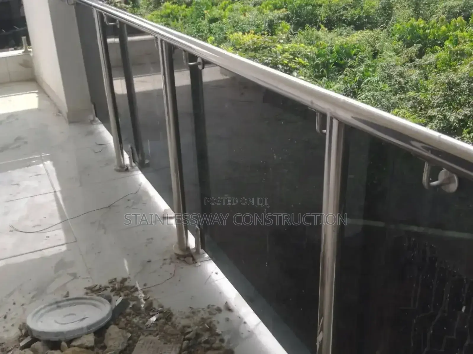 Dark Glass Balcony Handrails