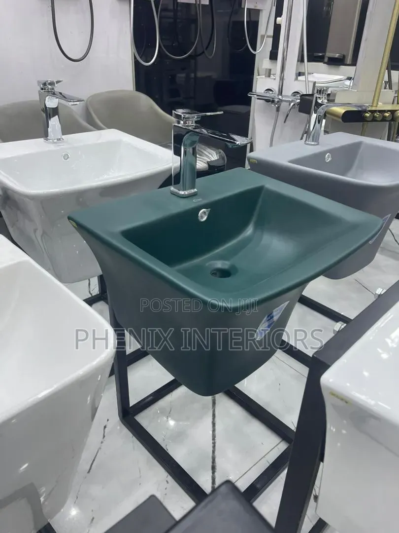 Grey Coloured Modern Luxury Wall Hung Wash Hand Basin.
