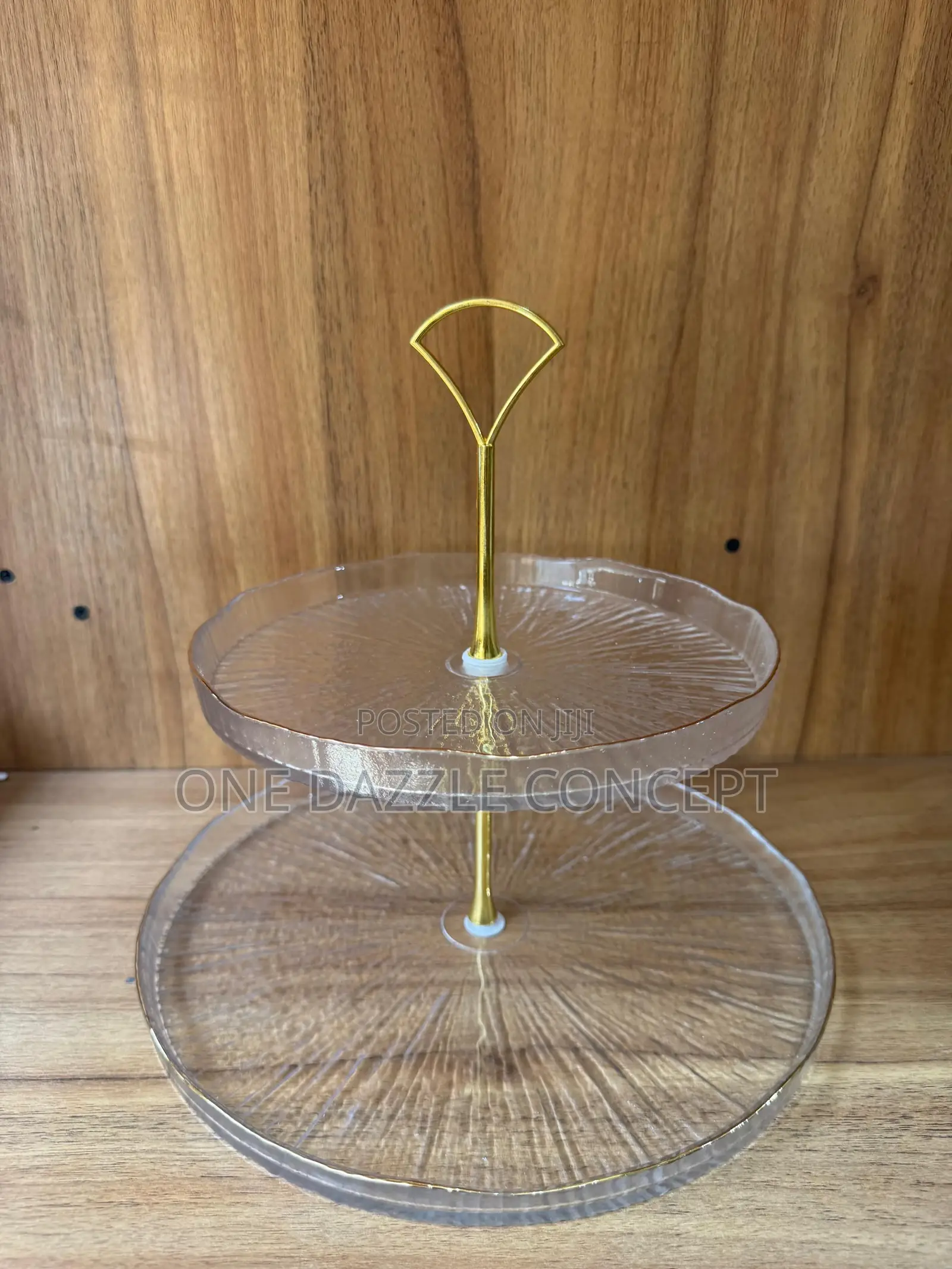 2tier Blooming Villa Glass Desert Stand