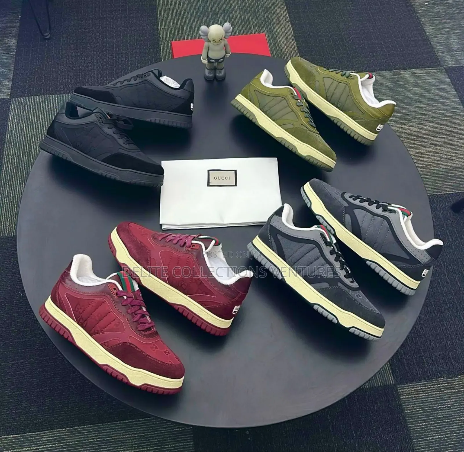 Gucci Re-Web Men Sneakers in Three Colors (Burgundy, Black and Green)
