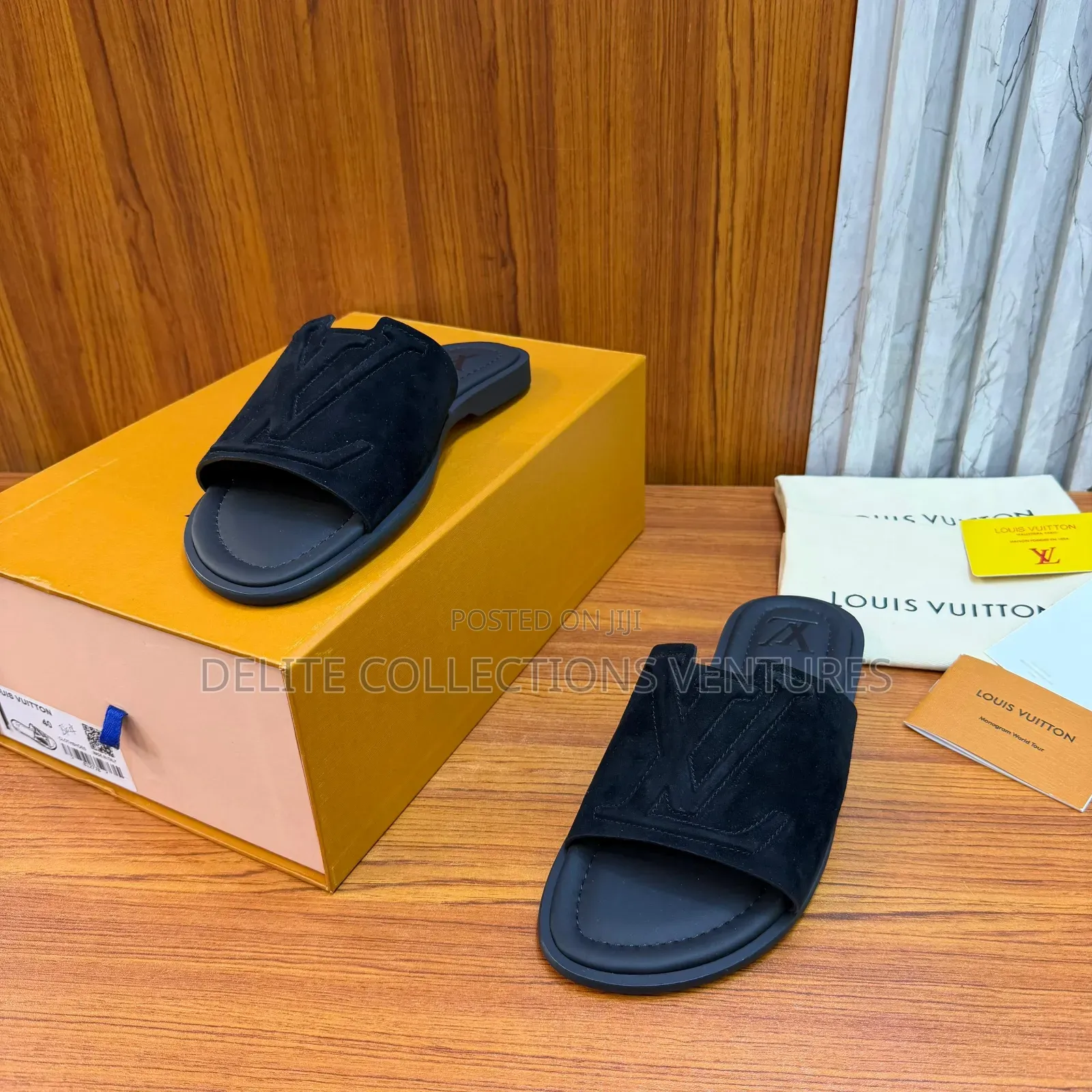 Luxury Update  
Louis Vuitton Portofino Mule in Suede.