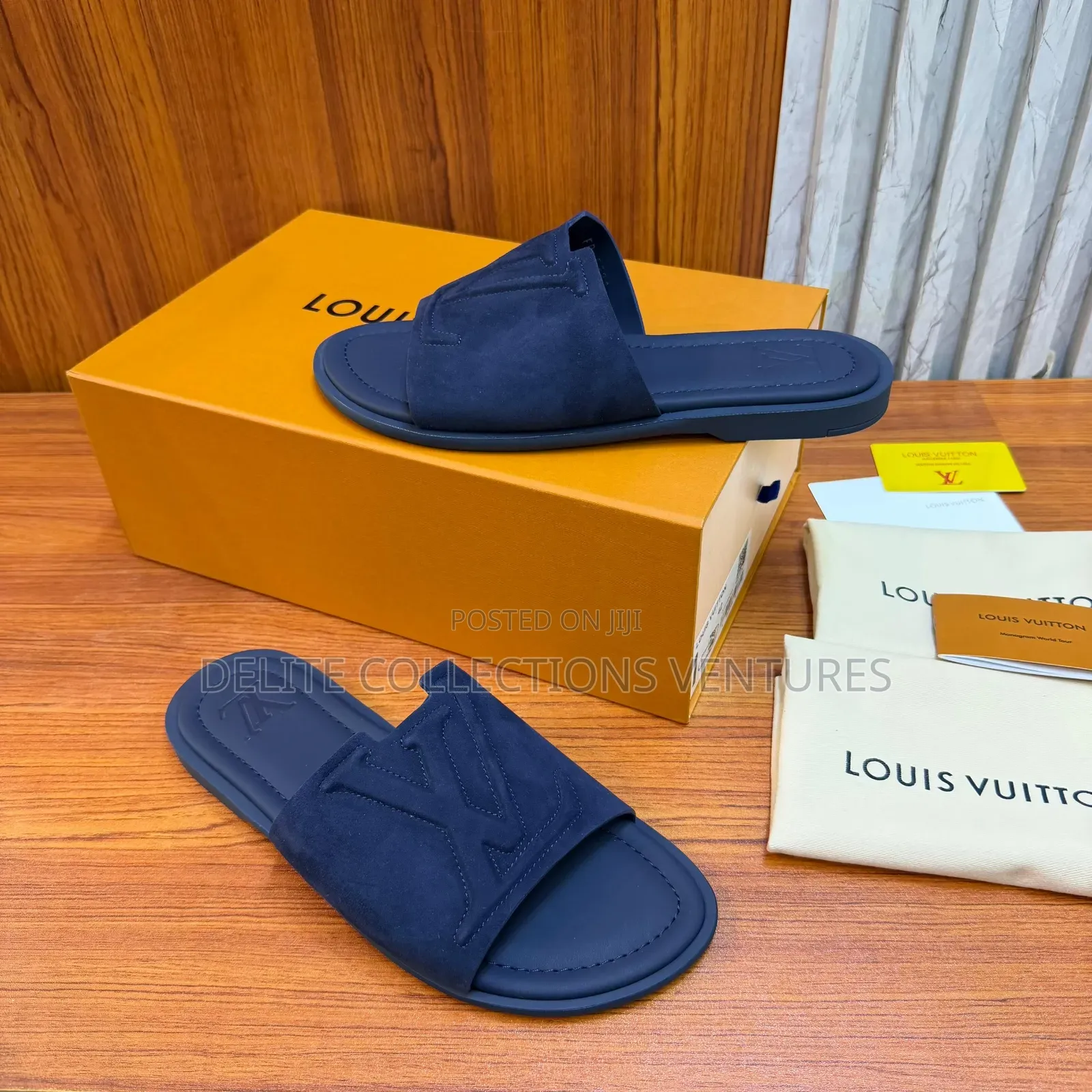 Luxury Update  
Louis Vuitton Portofino Mule in Suede.