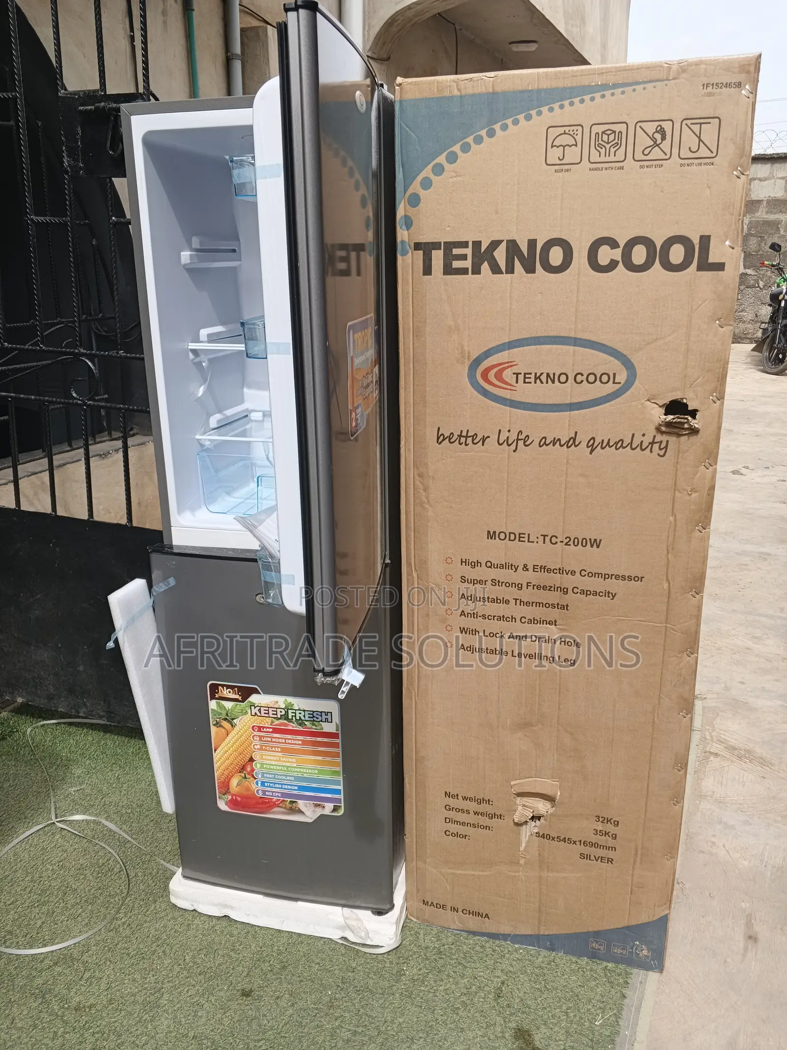 Tekno Cool Double Door Fridge Eco Friendly Refrigerator