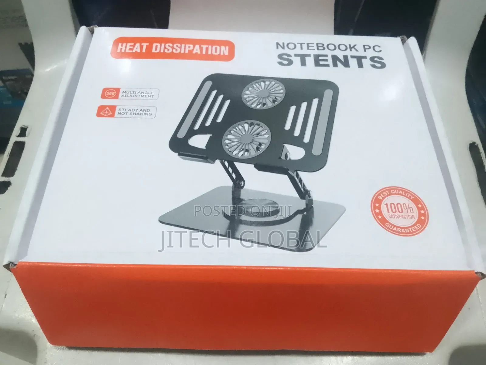 Aluminum Rotating Laptop Stand 360 With Dual Cooling Fans