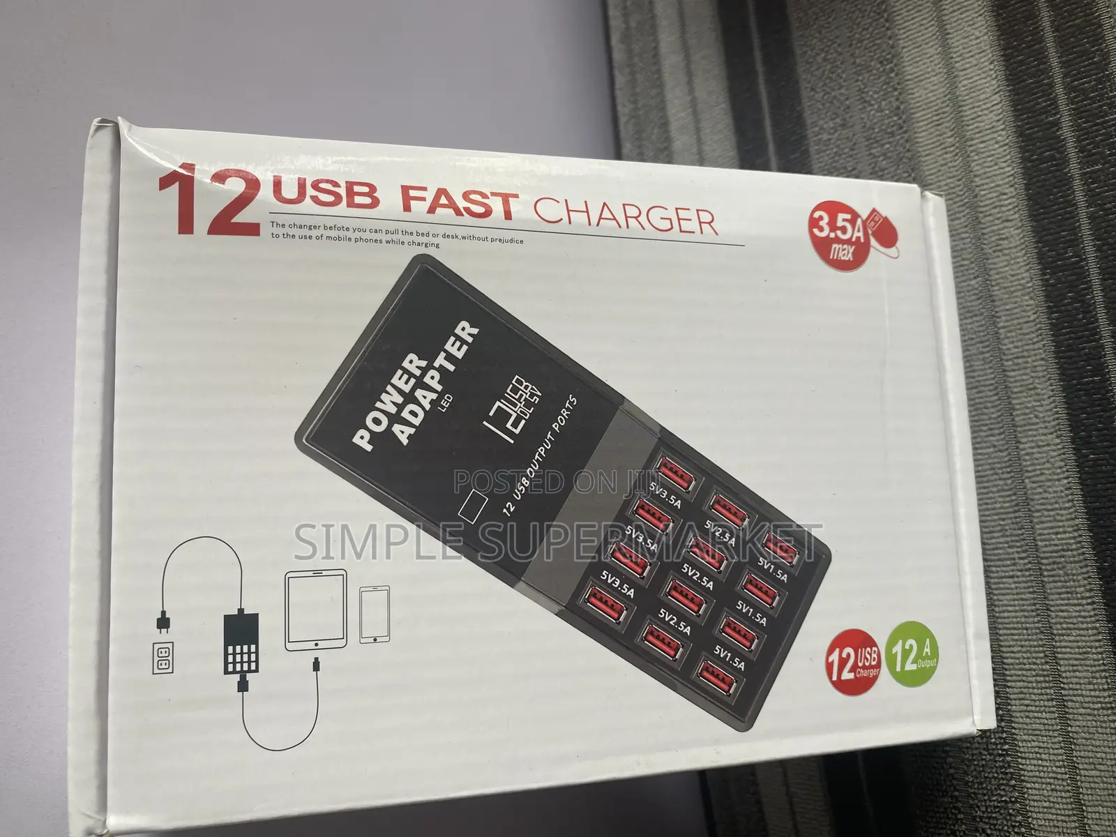 Power Adapter 12 Usb Fast Charger
