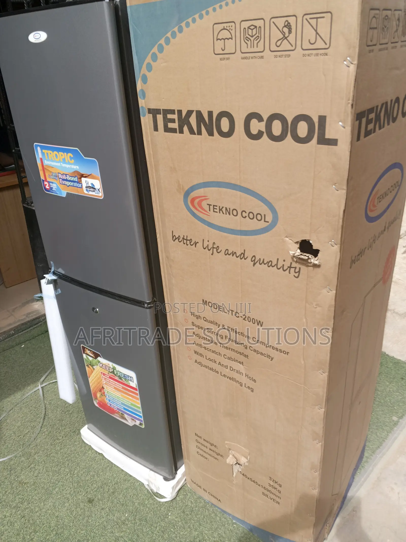 Tekno Cool Double Door Fridge Fast Ice Making Refrigerator