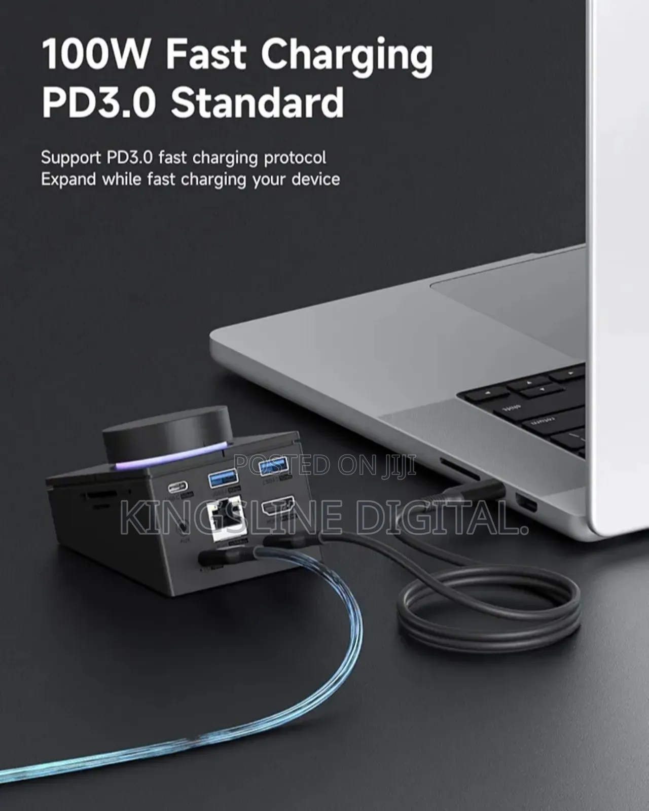 Hagibis Knob Usb C Hub With Shortcut Buttons, RGB Docking Station