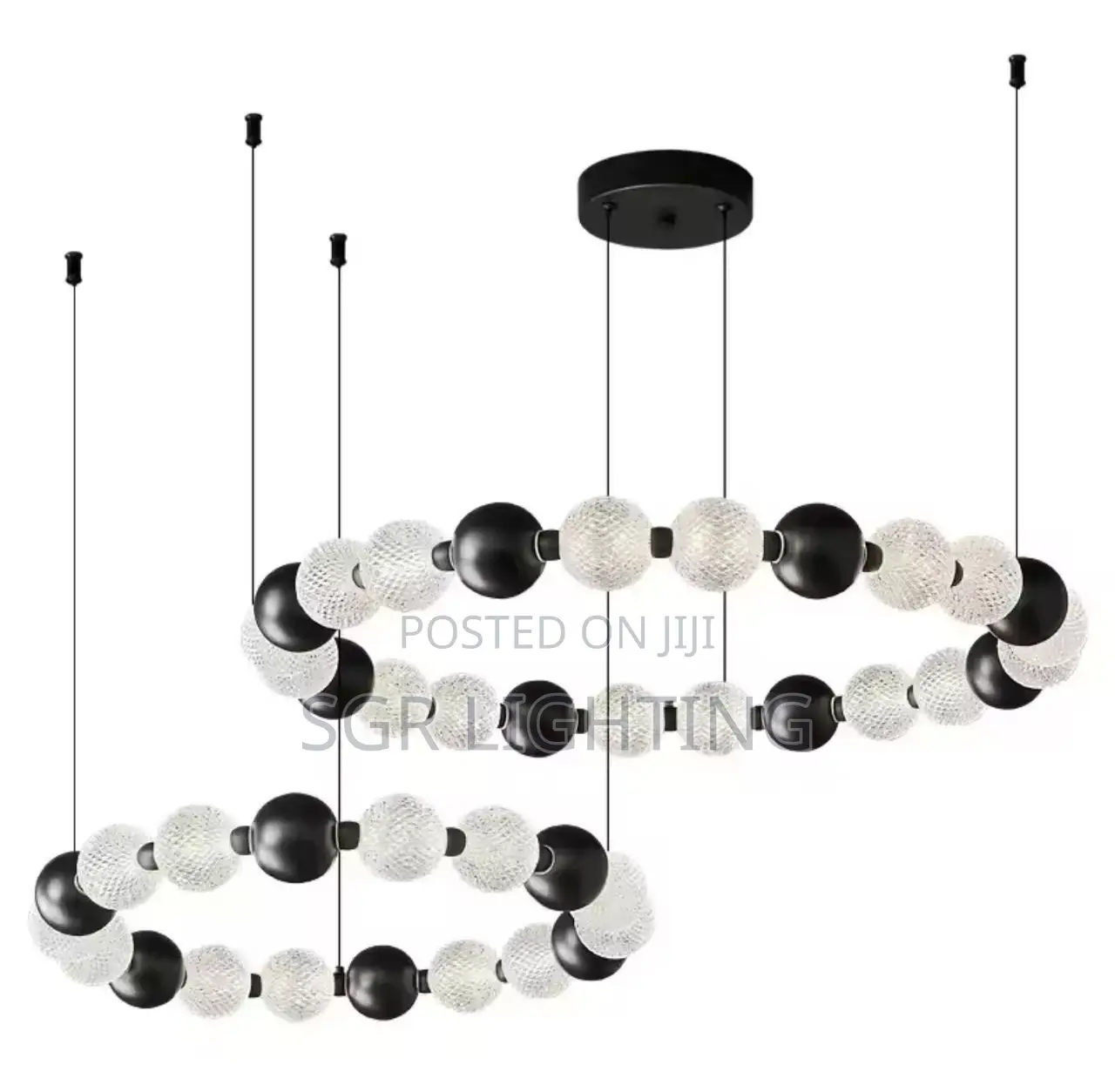 Nordic Round Acrylic Iron Ball Pendant Lamp for Dining Living Room