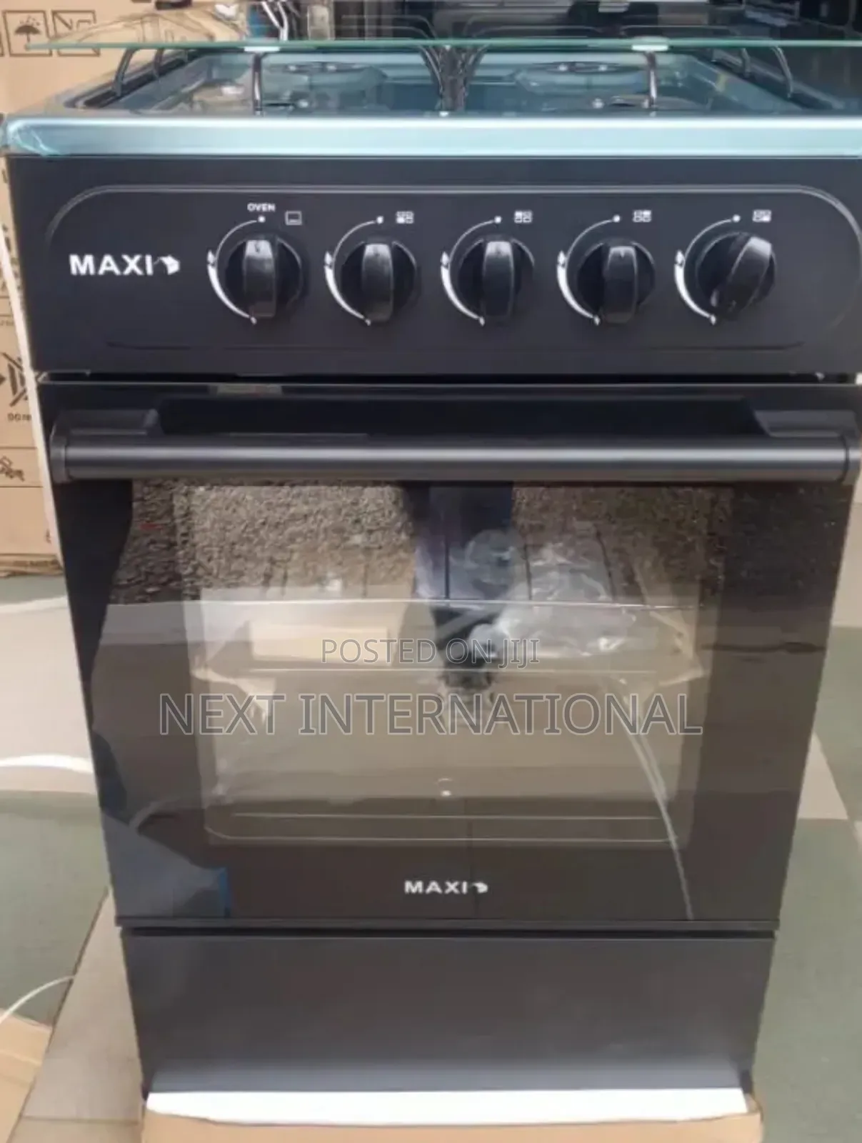 Maxi Gas Cooker 50×50 4burners All Gas Inox Black
