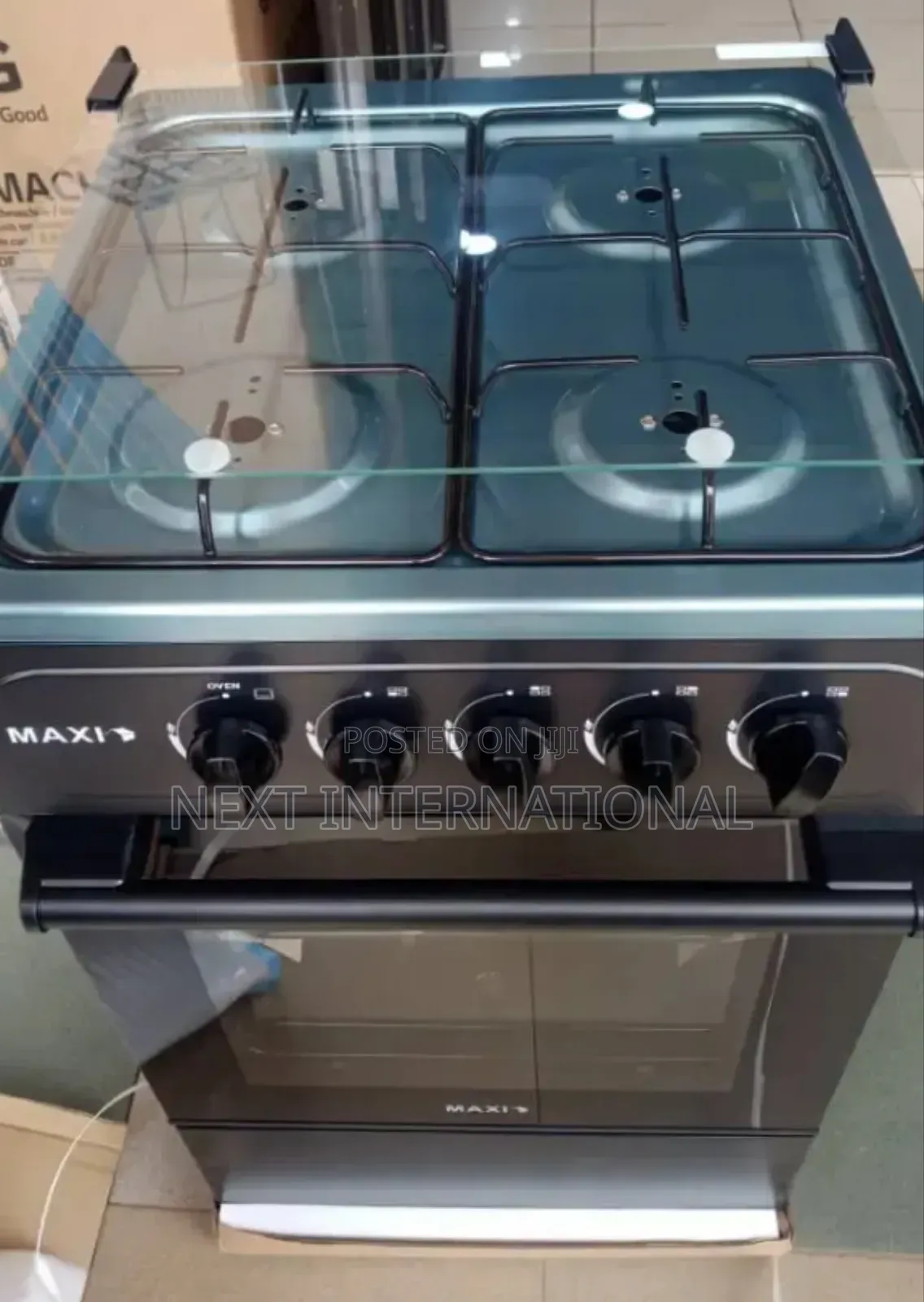 Maxi Gas Cooker 50×50 4burners All Gas Inox Black