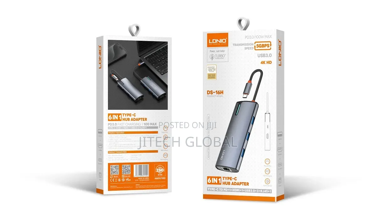 Ldnio Ds-16h Type C Hub Multi-Port Dock Station With Hdmi Usb3.0