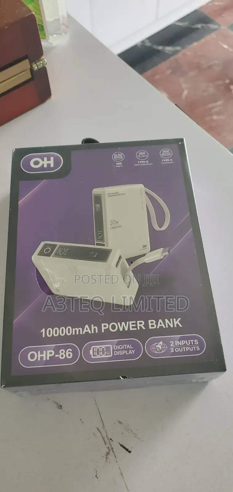 30watt 10,000mah Portable Power Bank