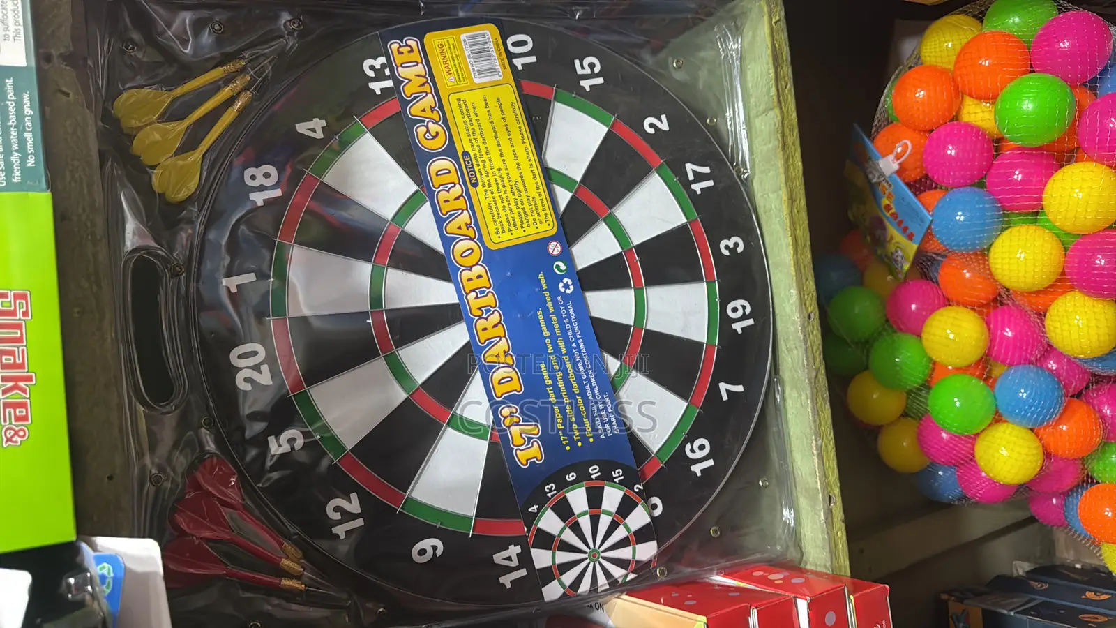 17-Inch Double-Sided Paper Dartboard Game Set.
