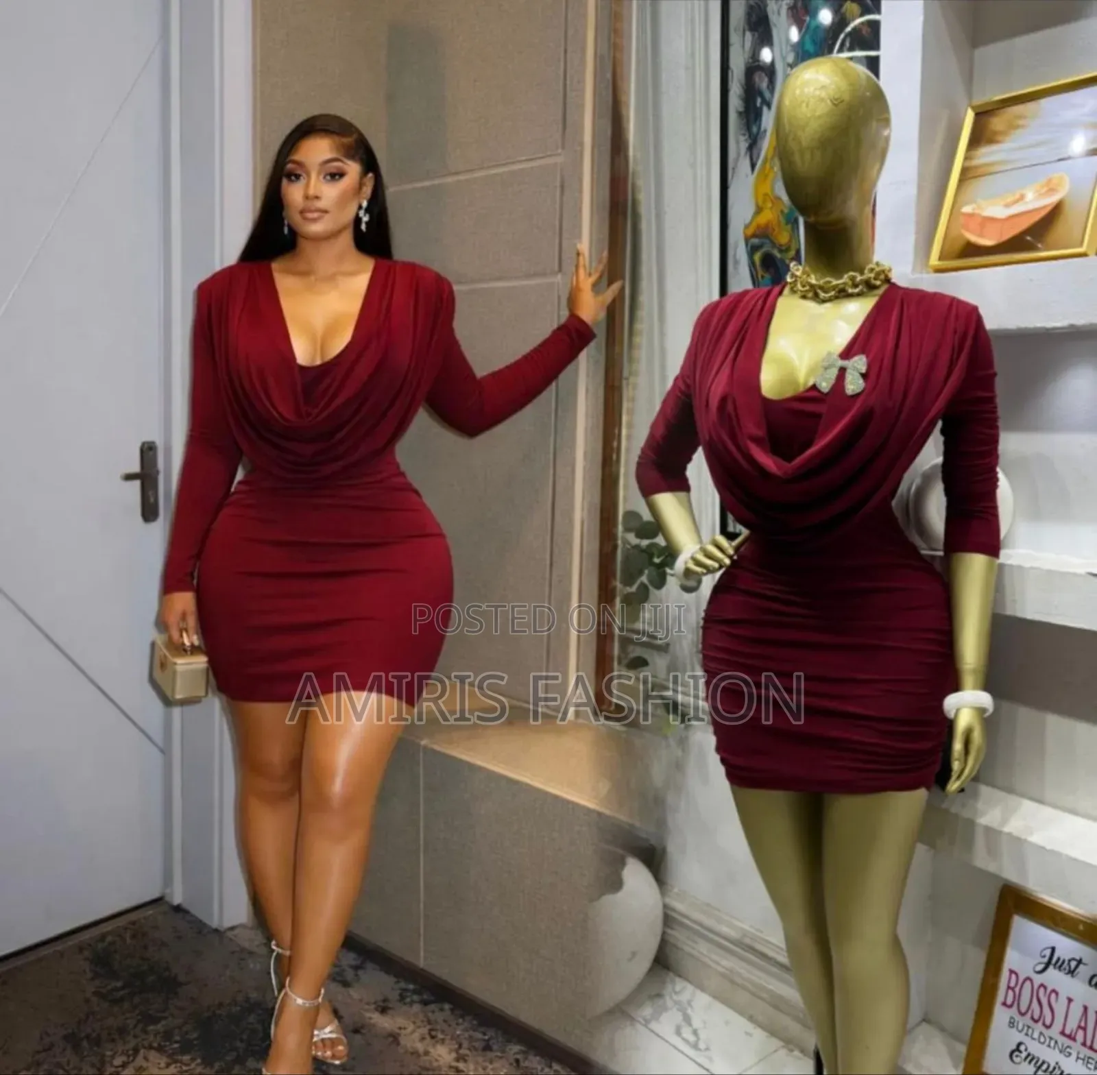 Sexy Long Sleeve Short Gown