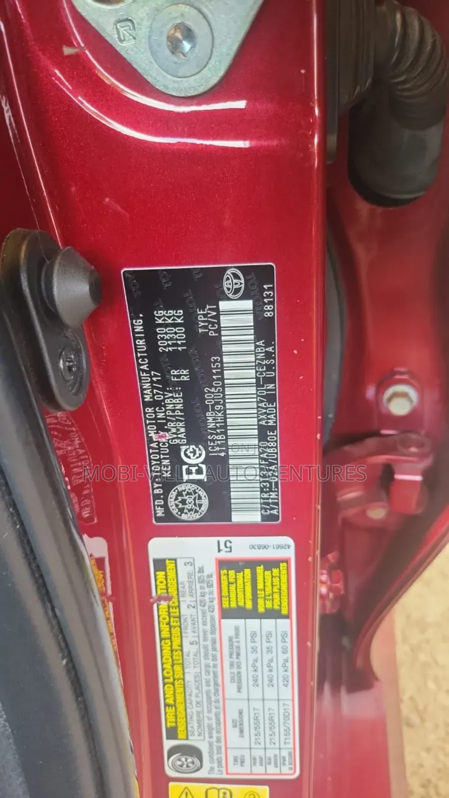 Toyota Camry LE FWD (2.5L 4cyl 8AM) 2018 Red