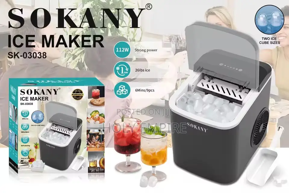 Portable Countertop Electric Ice Cube Machine Self-Contained Bullet