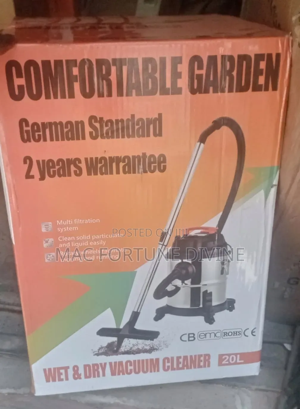 Comfortable Garden Brand Wet and Dry Vacuum Cleaner 20-Litres Capacity