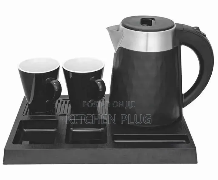 Guests Room / Hotel Electric Kettle Tray Tea Set With Cups