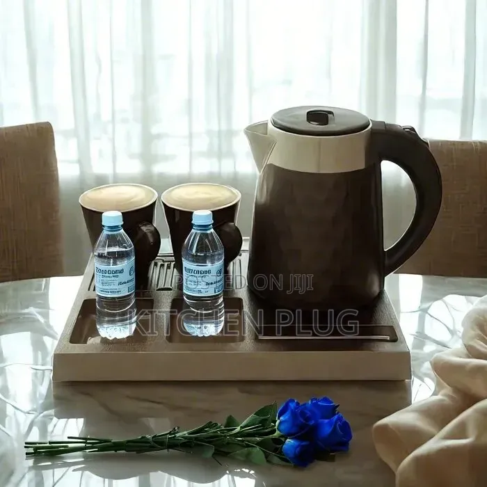 Guests Room / Hotel Electric Kettle Tray Tea Set With Cups