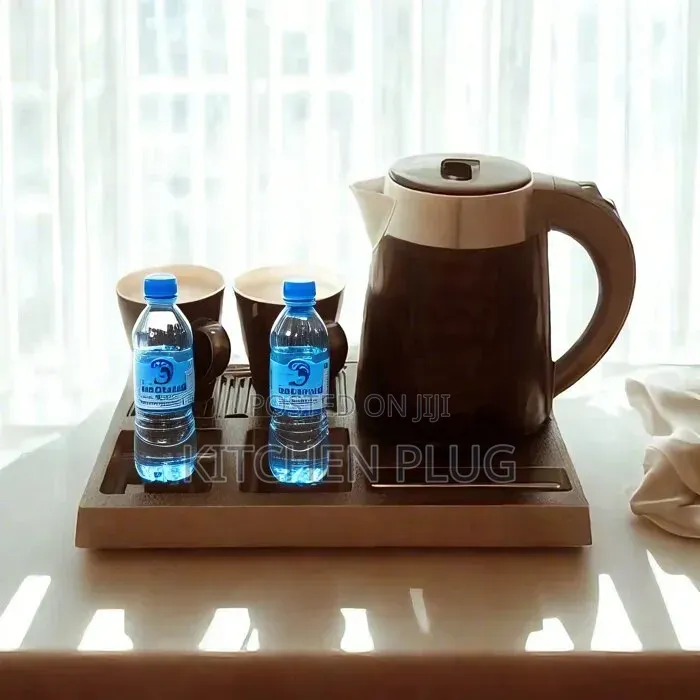 Guests Room / Hotel Electric Kettle Tray Tea Set With Cups