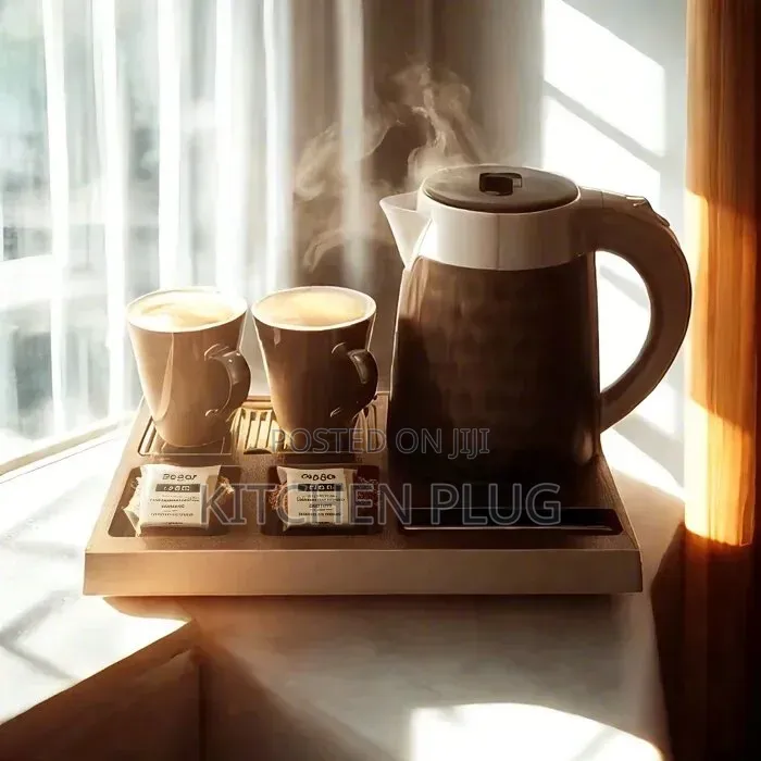 Guests Room / Hotel Electric Kettle Tray Tea Set With Cups