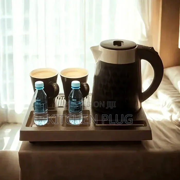 Guests Room / Hotel Electric Kettle Tray Tea Set With Cups
