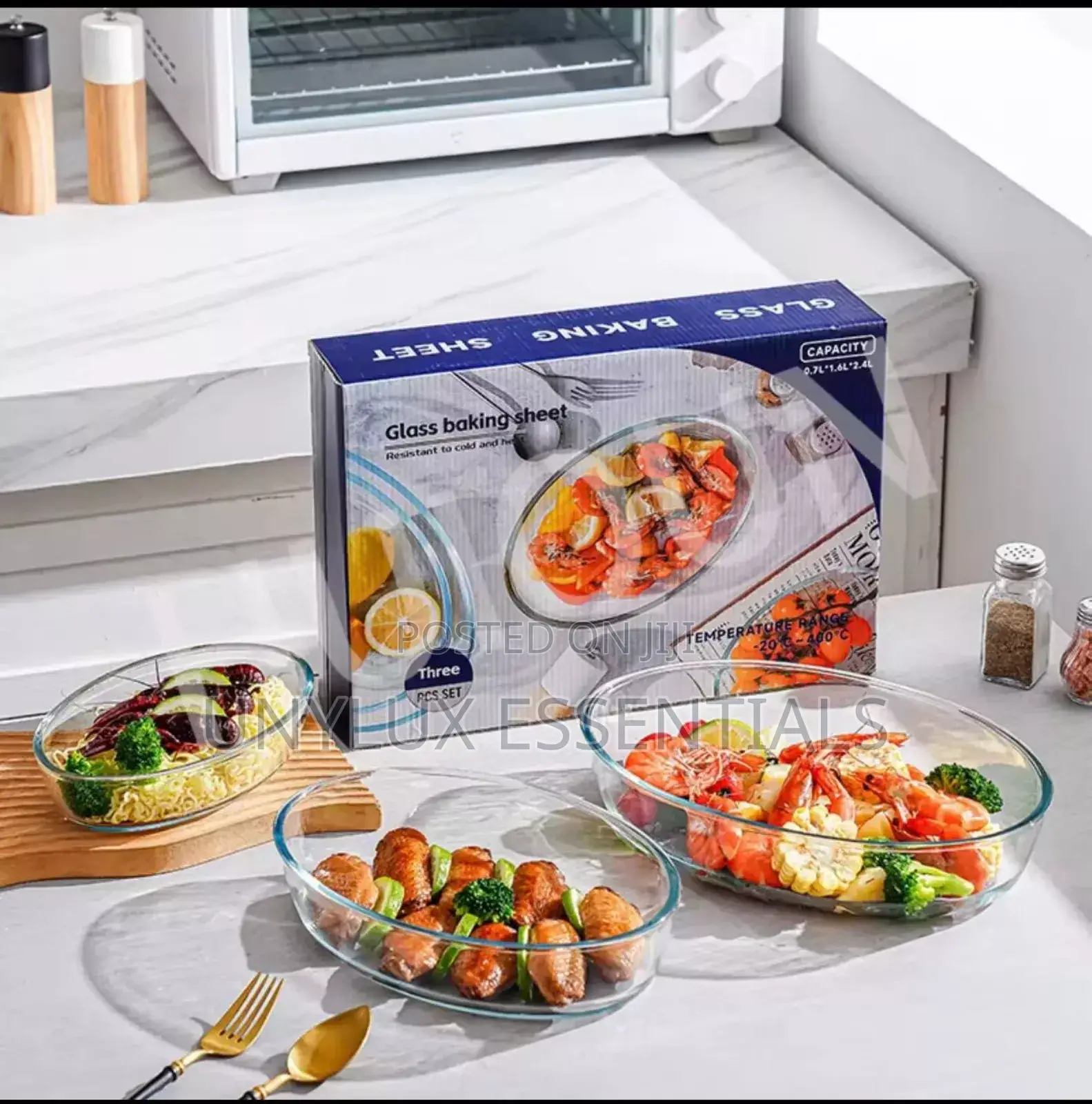 Microwave Safe 3pcs Oven Glass Baking Sheet