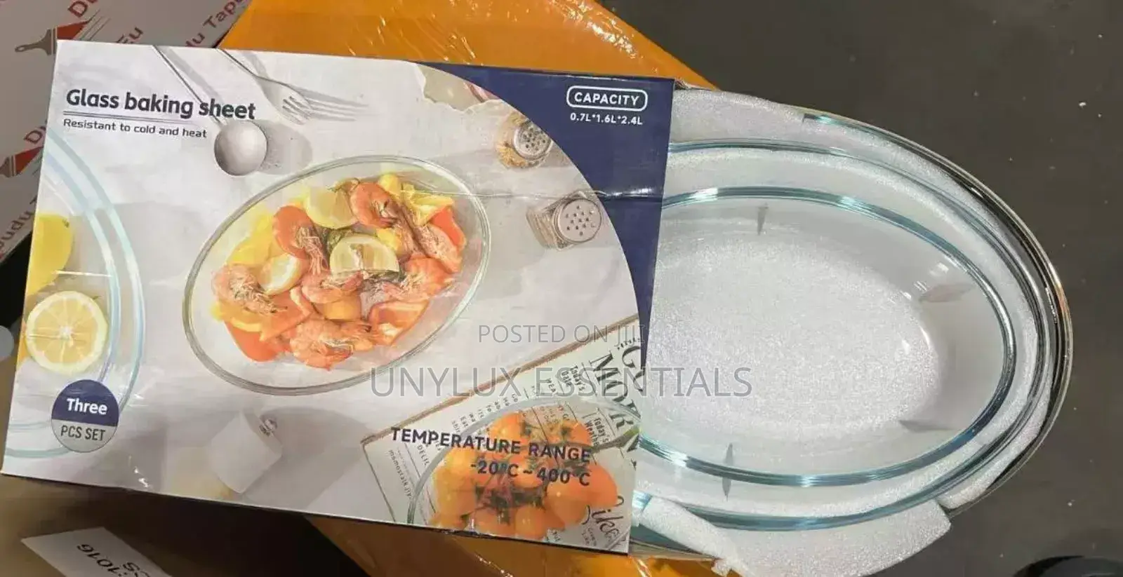 Microwave Safe 3pcs Oven Glass Baking Sheet