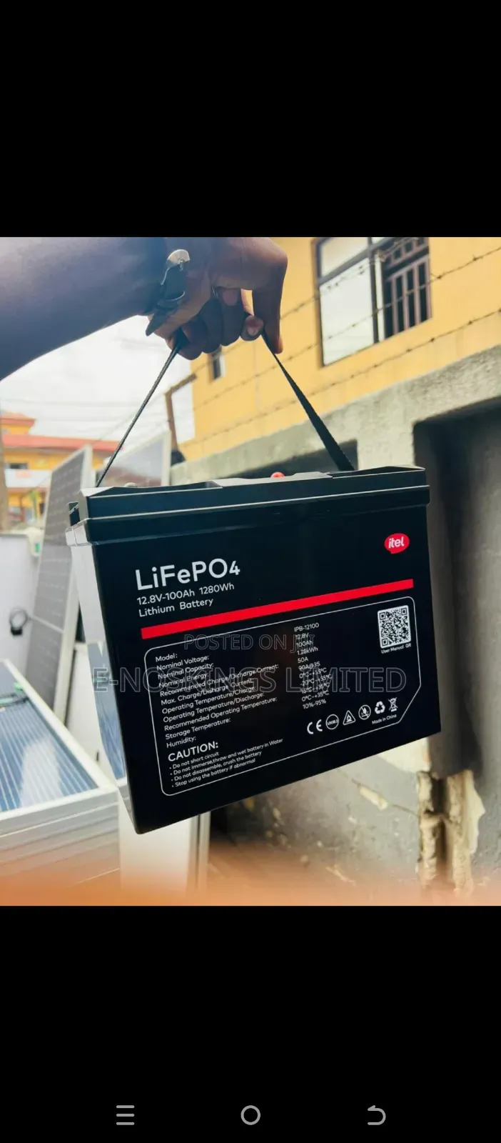 Itel 100ah 12v Lithium Ion Battery