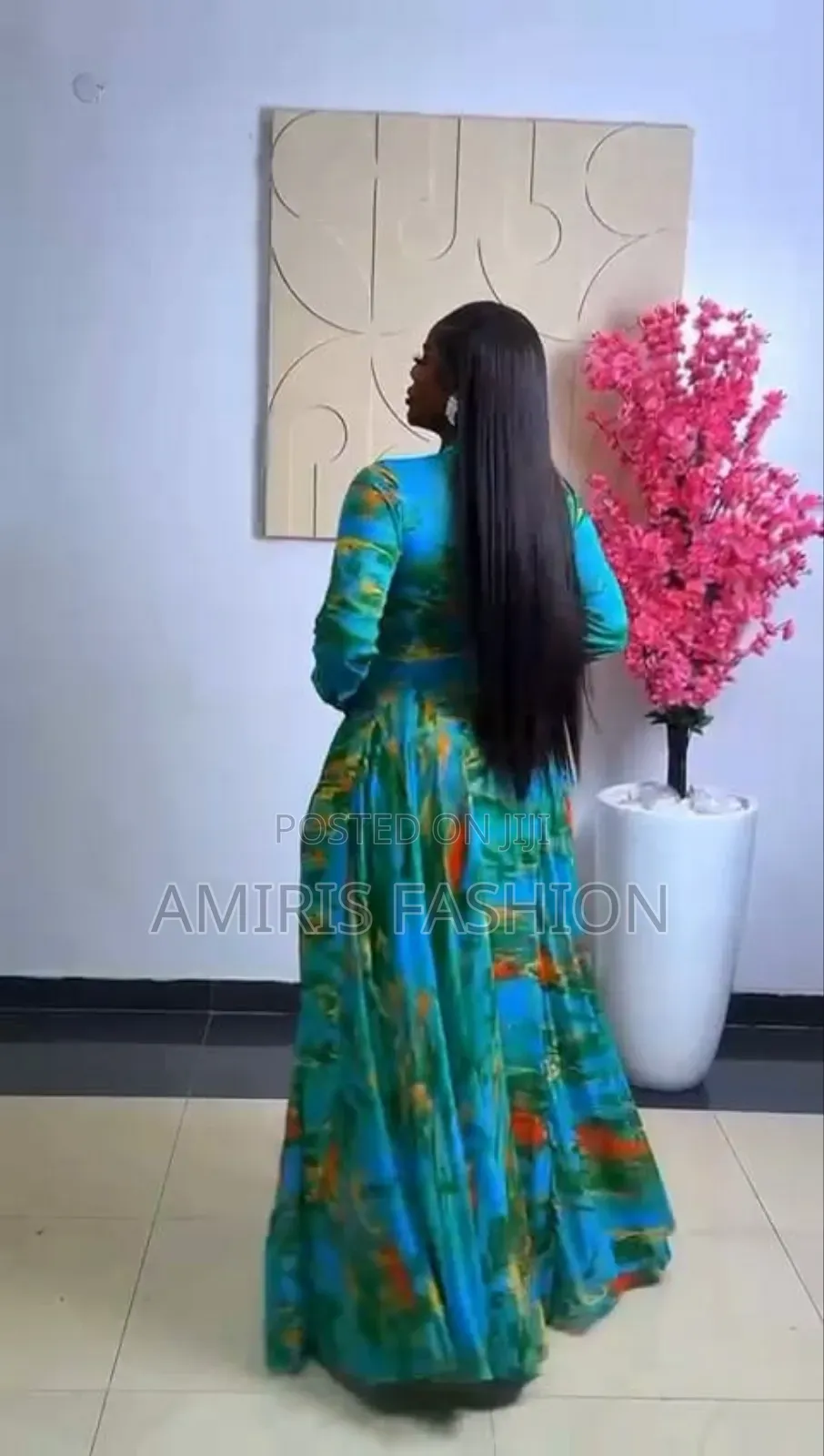 Long Sleeve Fitted Long Flare Pleated Gown