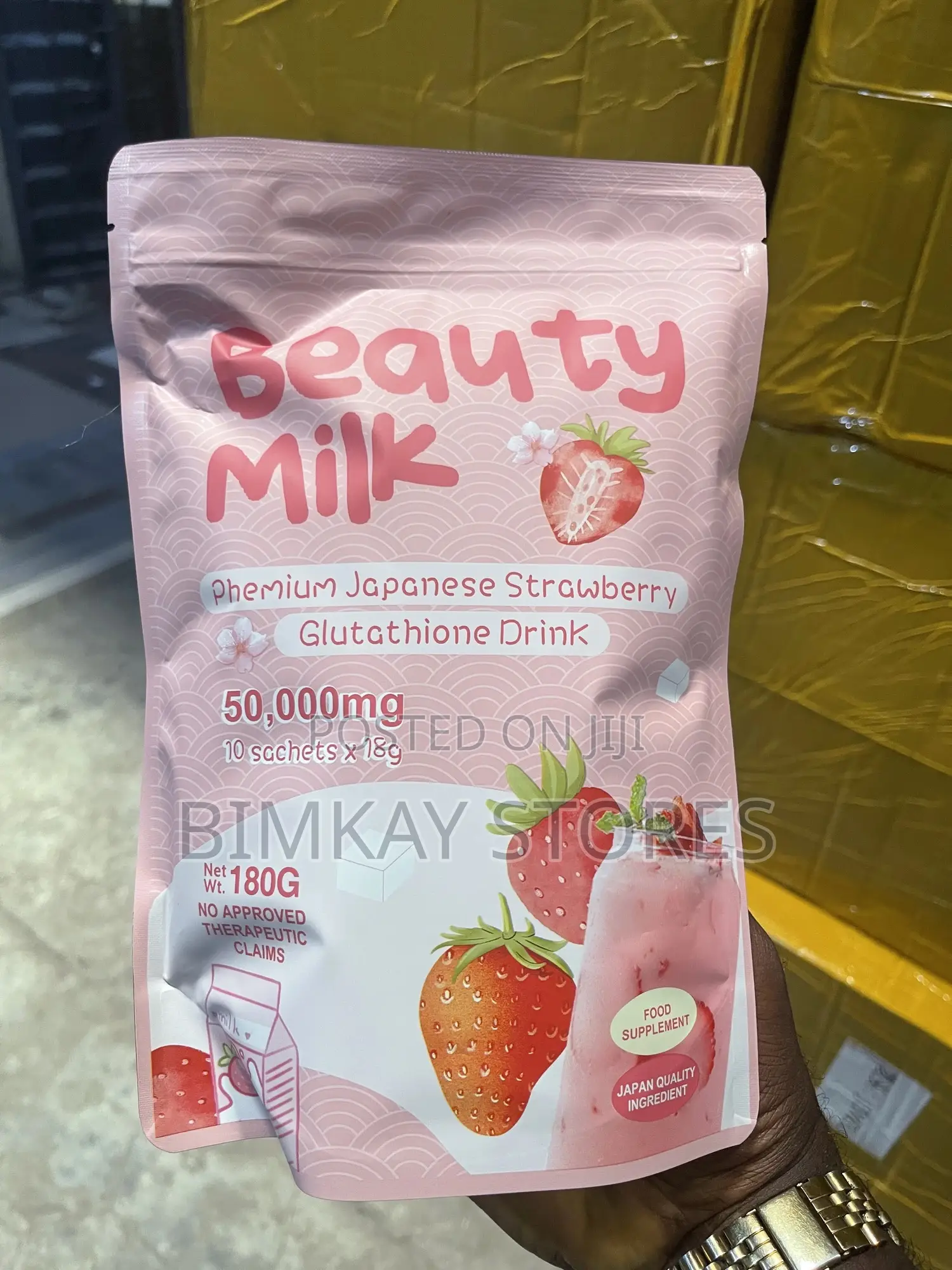 Beauty Milk Premium Japanese Strawberry Glutathione Drink Supplement