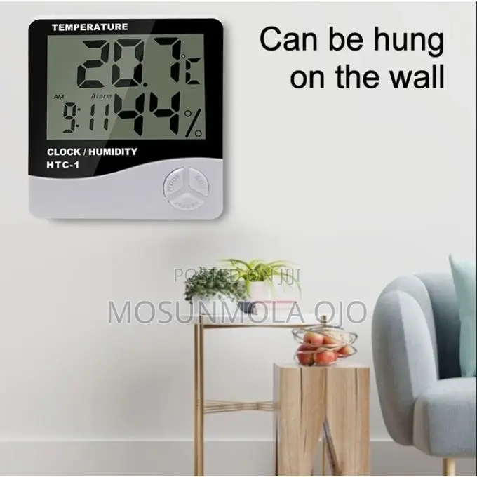 Household Thermometer and Hygrometer With Alarm Clock