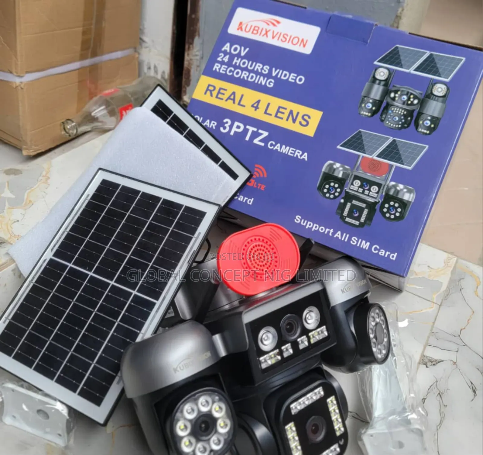 4 Lens Solar Powered Camera 4g Wifi