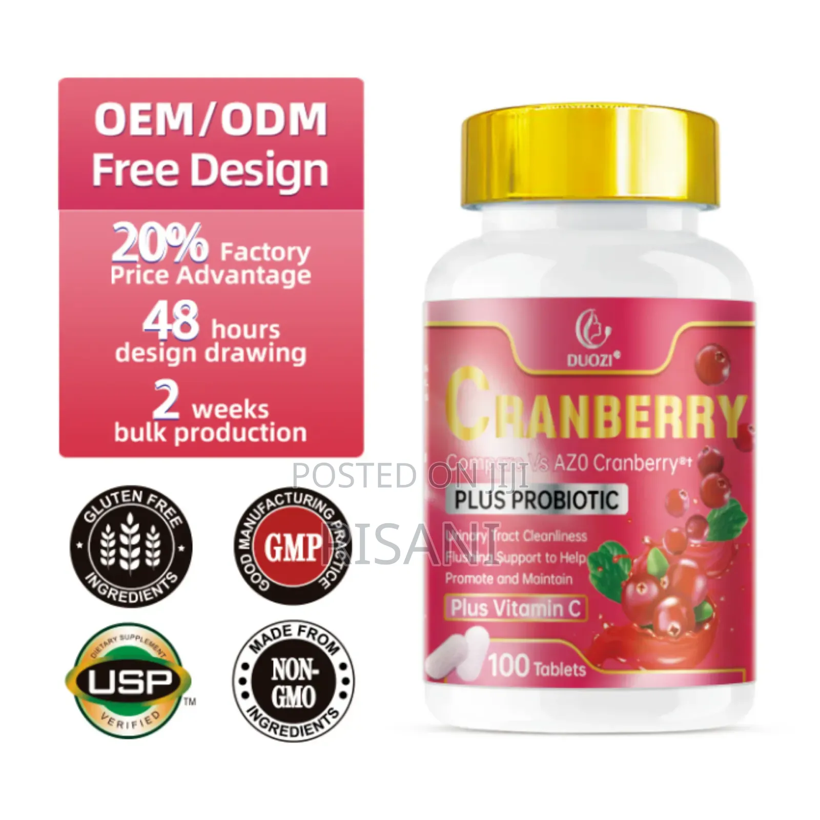 Cranberry With Probiotics and Prebiotics Women's Health by 100 Tablets