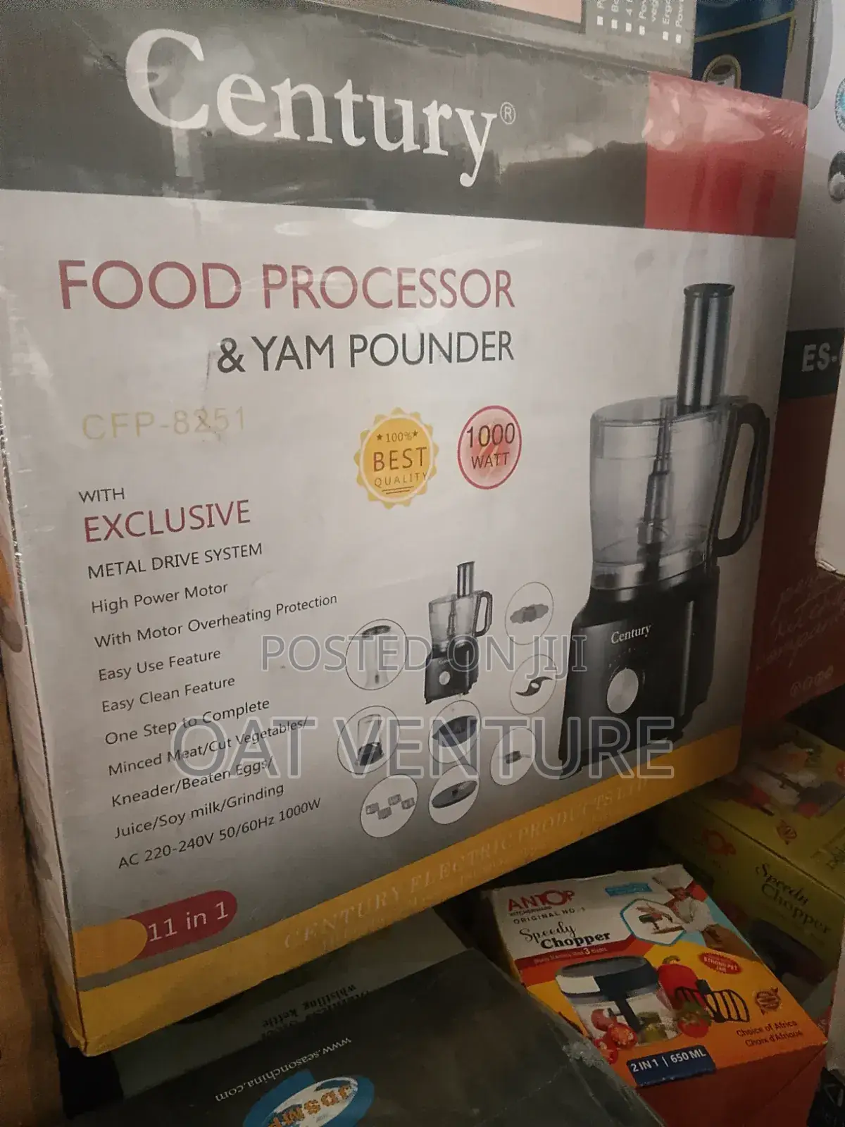 Century Food Processor Yam Pounder - 1000w Heavy Duty (Cfp-8251)