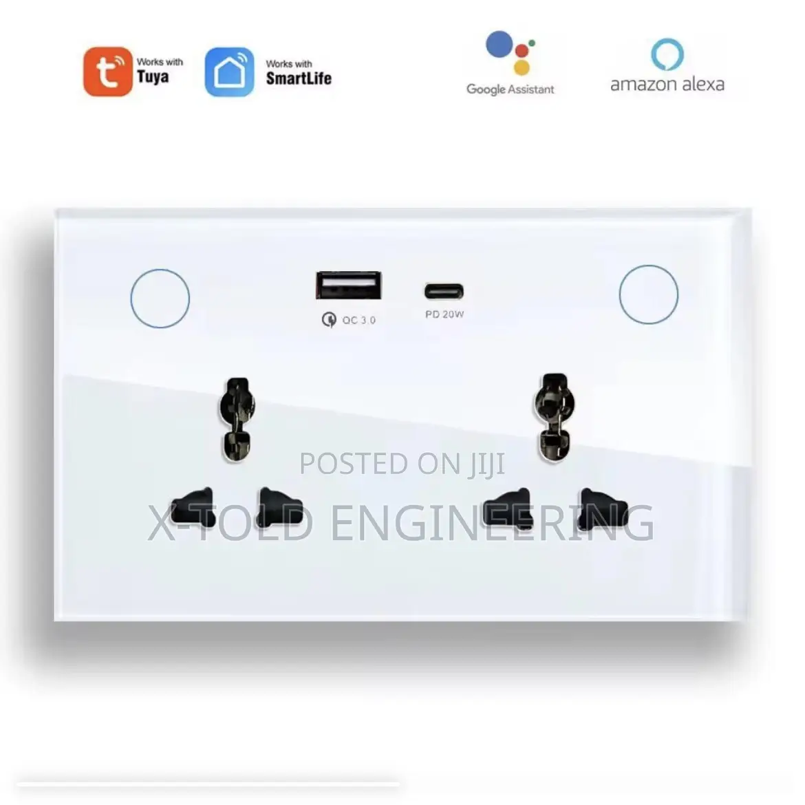 Smart Tuya Double Socket With Type C and Usb Port
