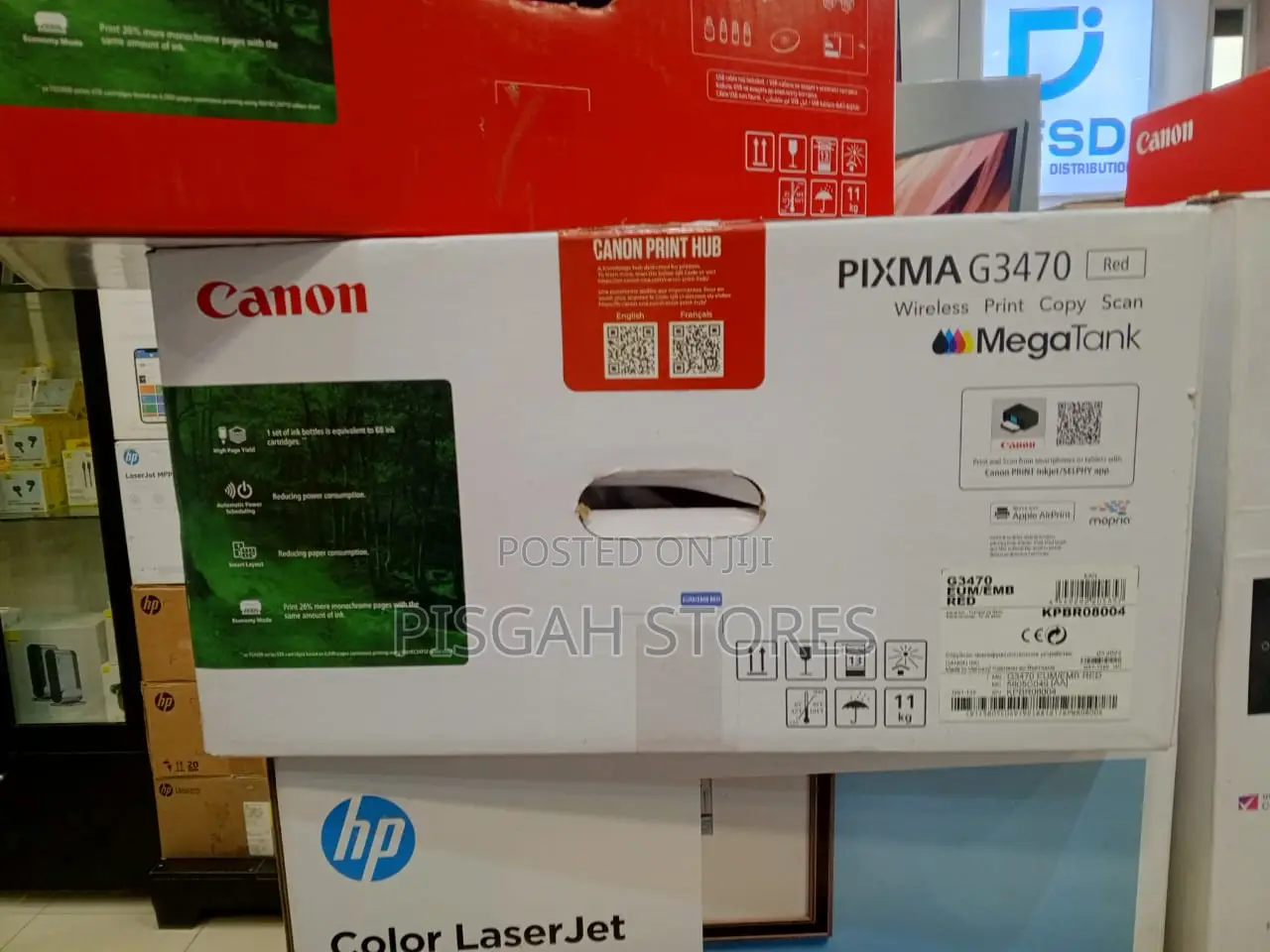 Canon Pixma G3470 Refillable Ink Tank Printer Black/White/Red Colors