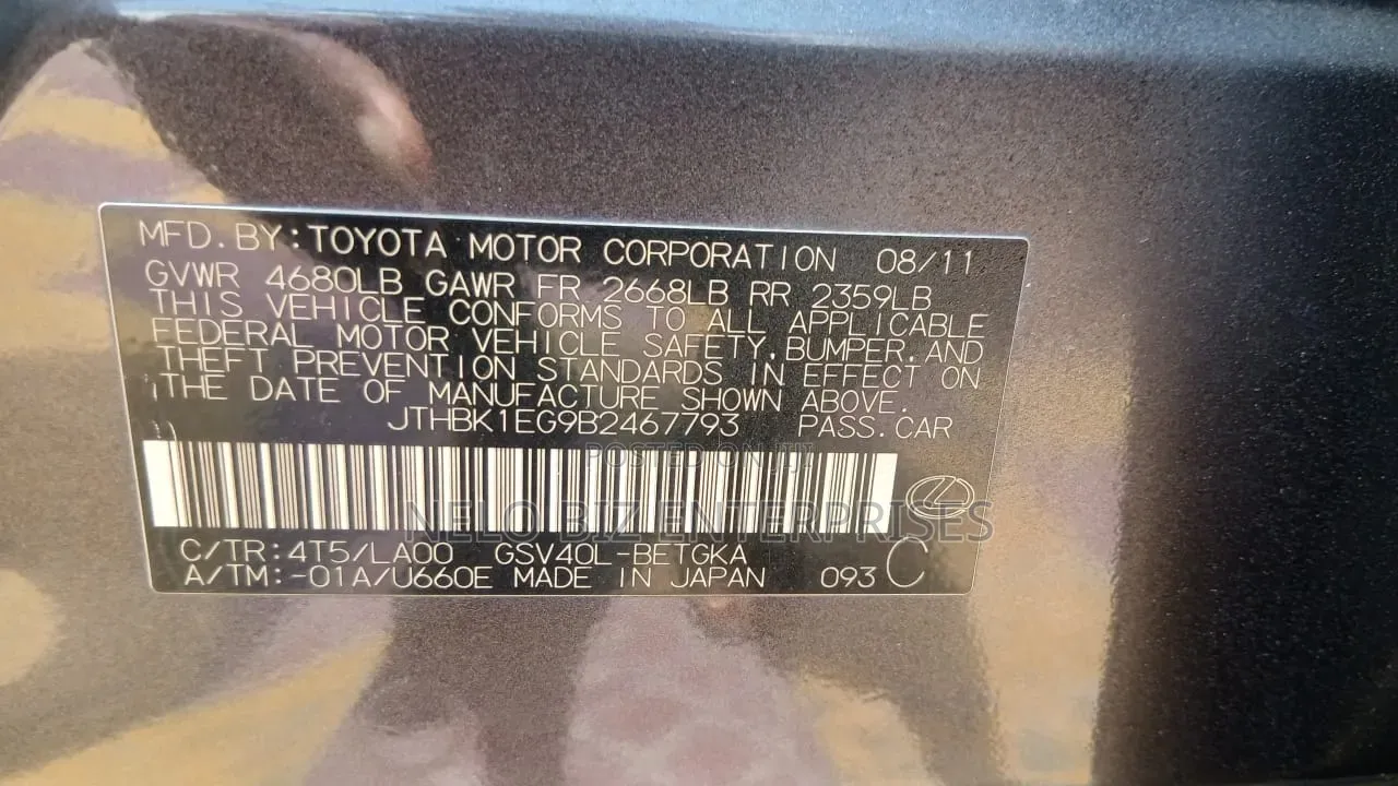 Lexus ES 350 2011 Gray