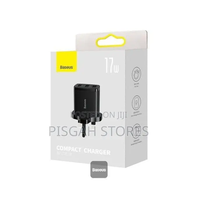 Baseus Usb-a Wall Charger,17w Usb Charger Adapter Uk Plug