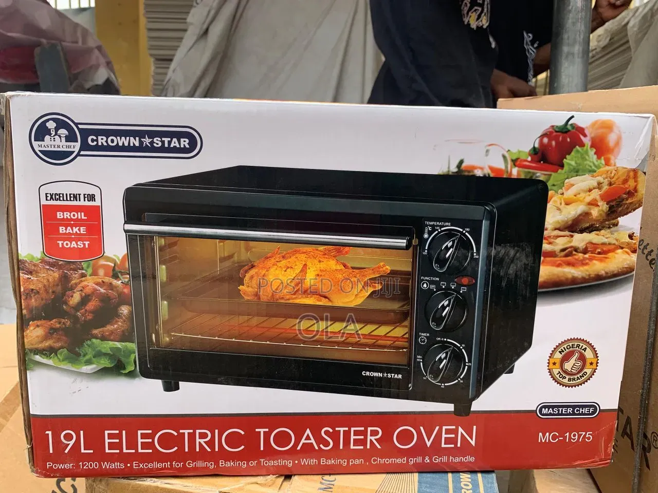Crown Star 19l Electric Toaster Oven - Master Chef Series - 1200w
