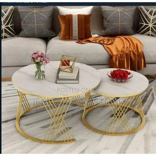 2 in 1 Faux Marble Center Table