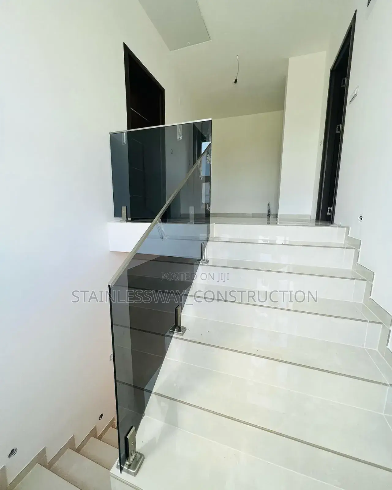 Precision Glass Dark Grey on Staircase Rail