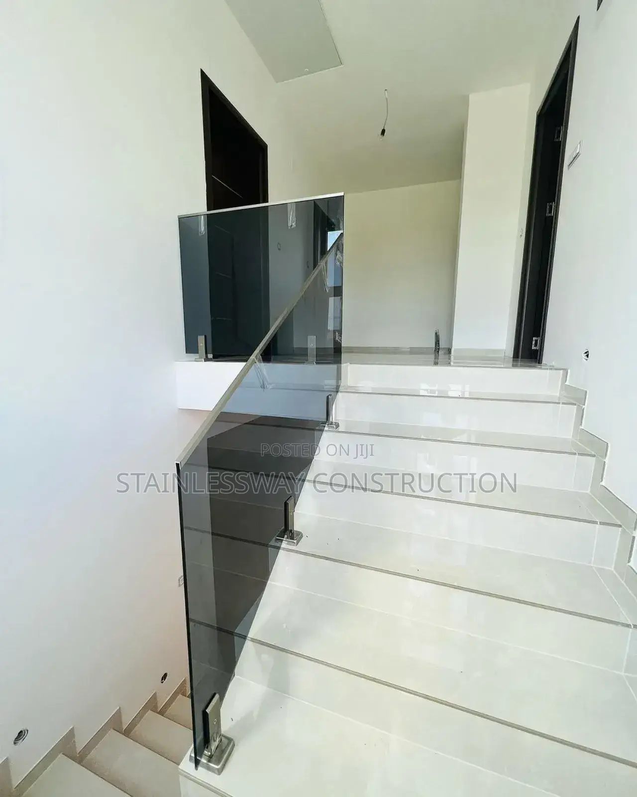 Precision Glass Dark Grey on Staircase Rail