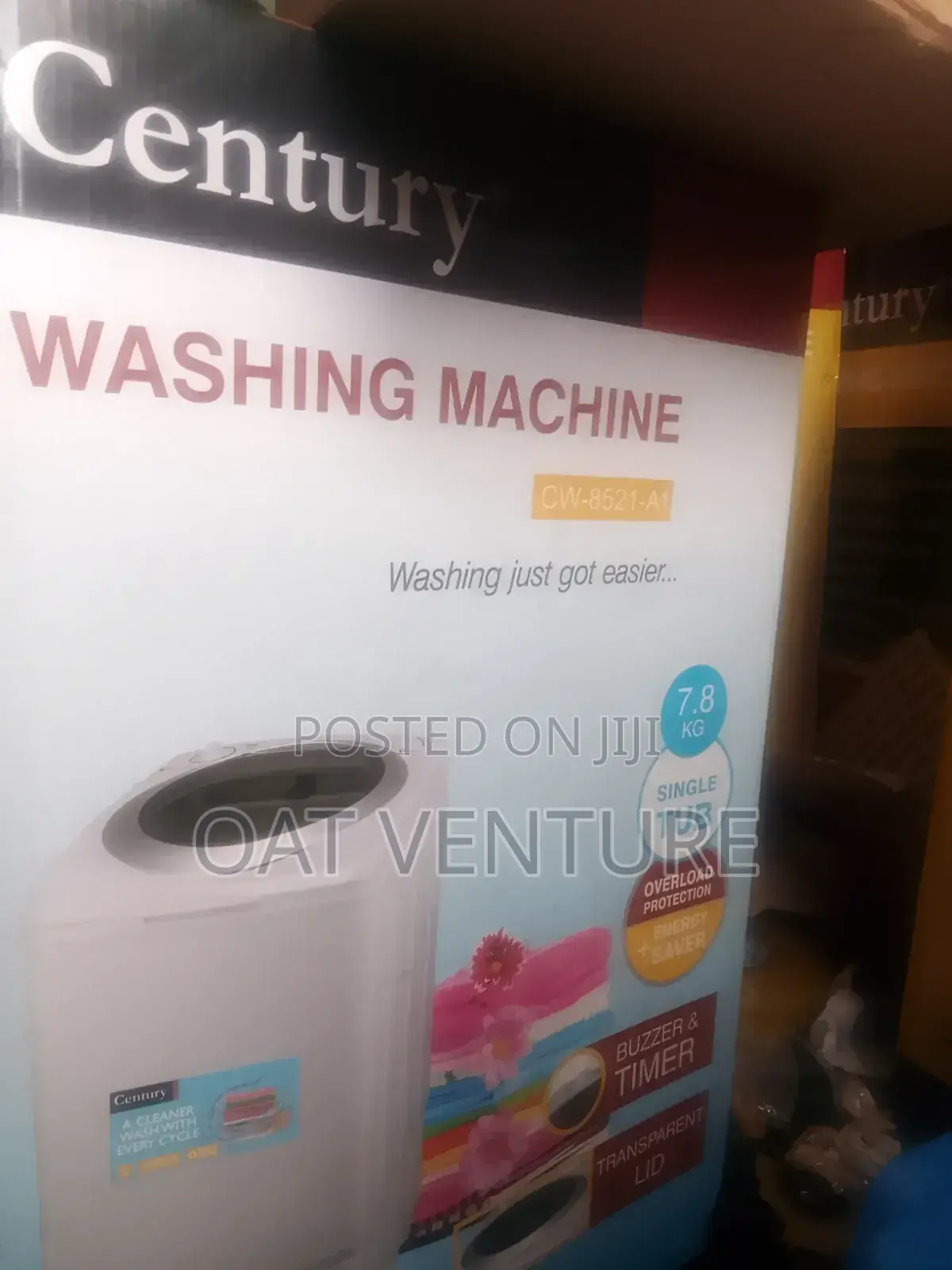 Century 7.8kg Single Tub Washing Machine - Cw-8521-A1 - Energy Saver