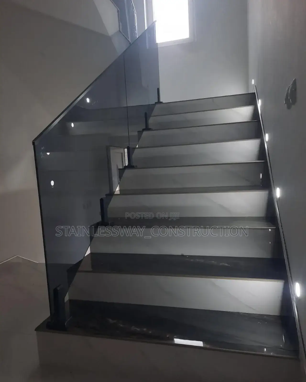 Pureglass Designs Dark Grey on Staircase