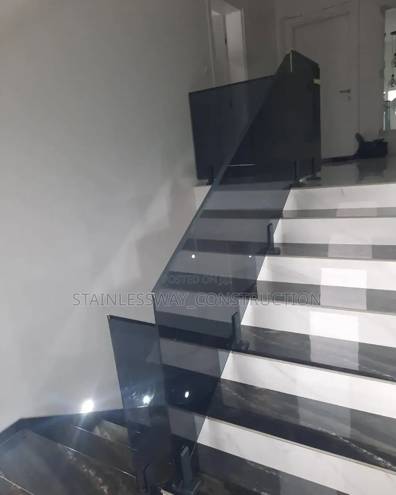 Pureglass Designs Dark Grey on Staircase