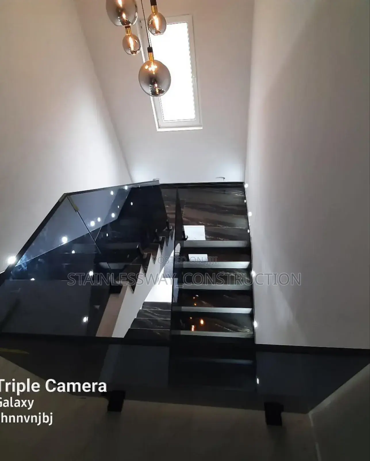 Pureglass Designs Dark Grey on Staircase