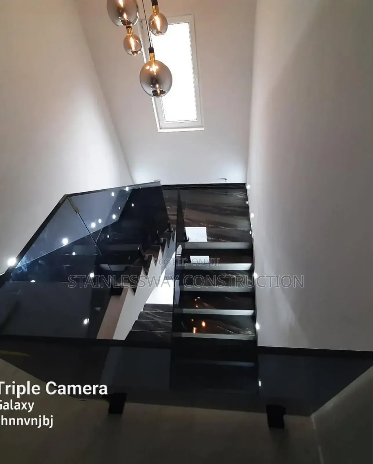 Pureglass Designs Dark Grey on Staircase