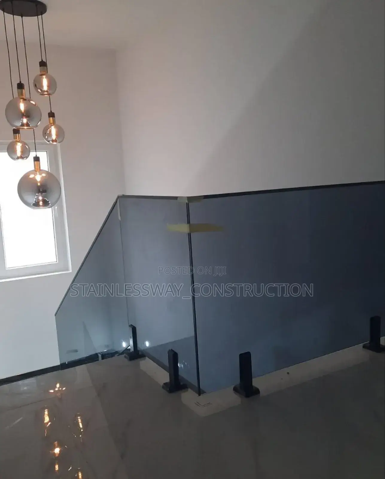Pureglass Designs Dark Grey on Staircase